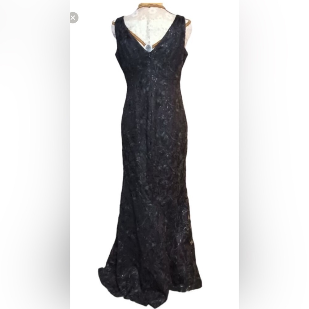 Vince camuto Black Sequin Lace Sleeveless Long Evening Gown - Picture 7 of 13
